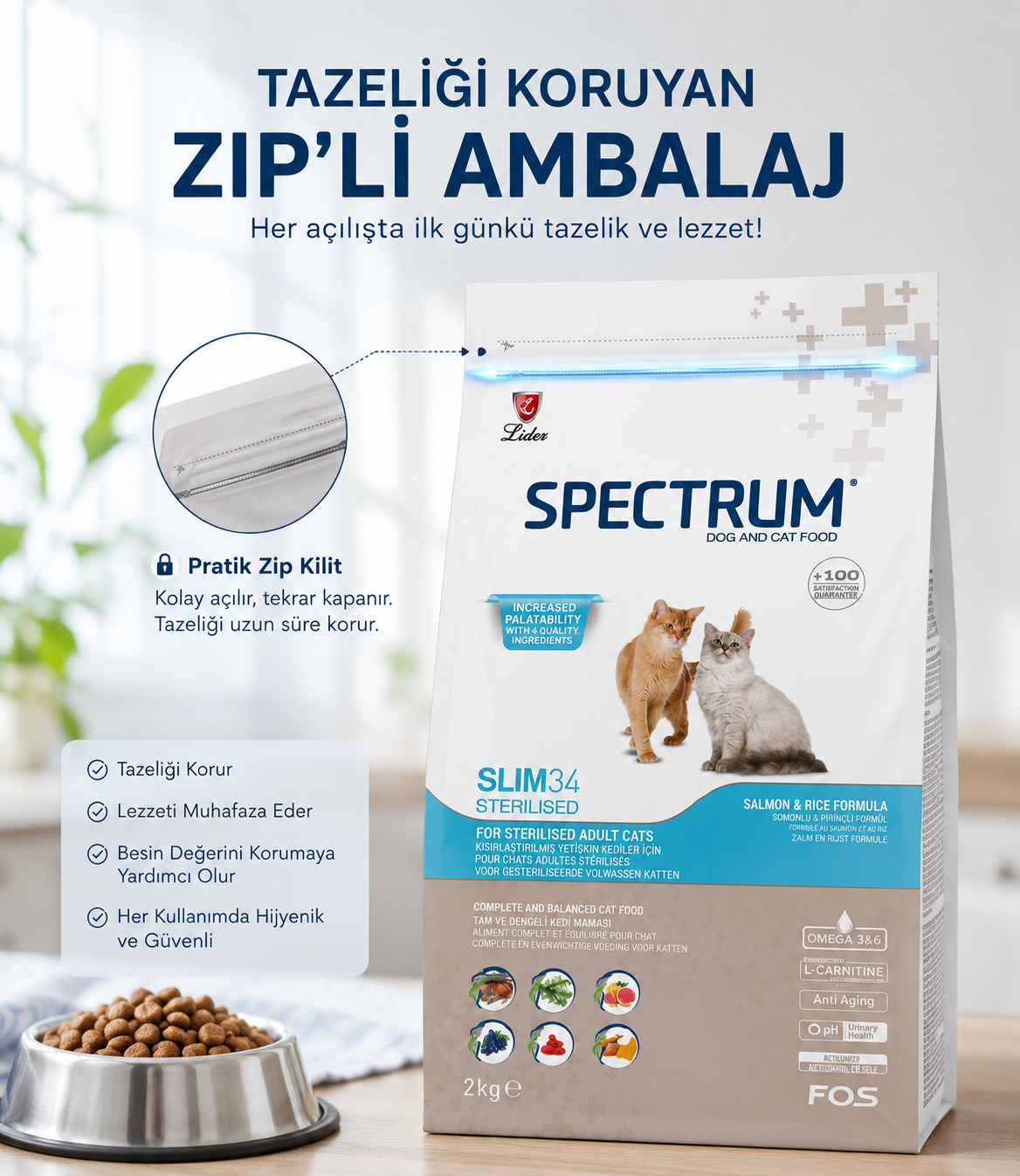 Spectrum Slim 34 Kısır Kedi Maması, 2 Kg - Görsel 2